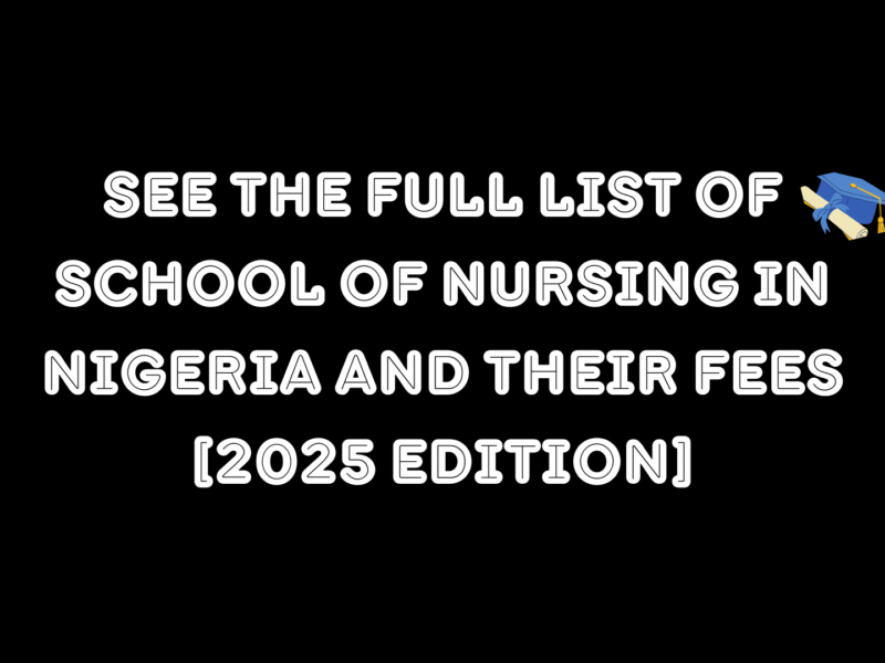 See The Full List of School of Nursing in Nigeria and Their Fees [2025 Edition]
