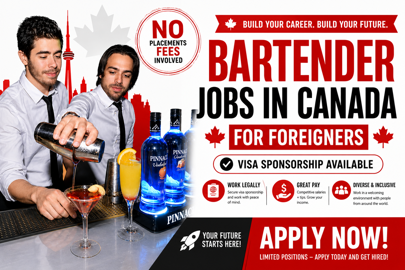 Bartender Jobs in Canada For Foreigners