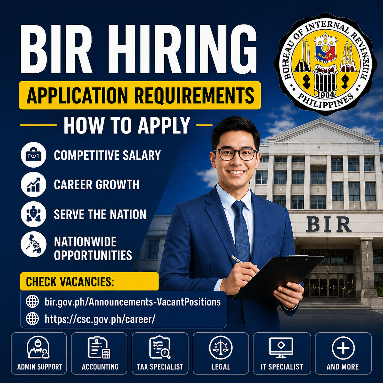 BIR Hiring 2026 Application Requirements: How to Apply for Bureau of Internal Revenue Jobs