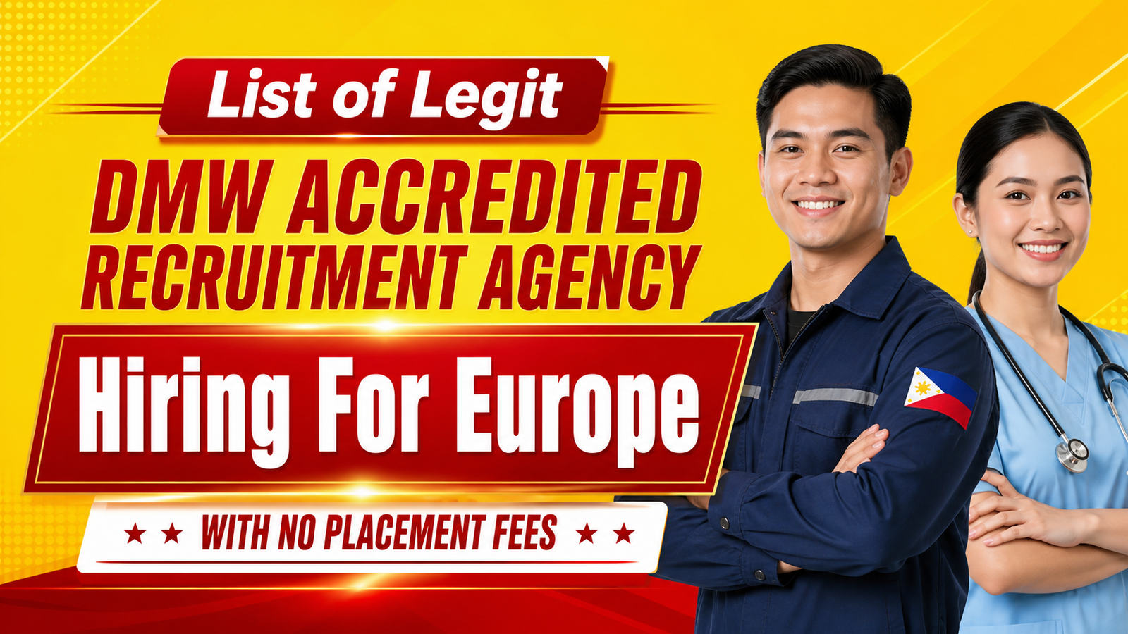 DMW-Licensed Recruitment Agencies for Europe With No Placement Fees
