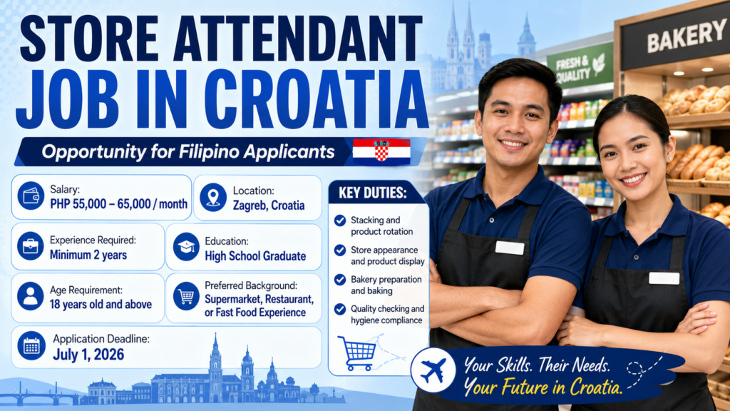 Store Attendant Job Hiring in Croatia