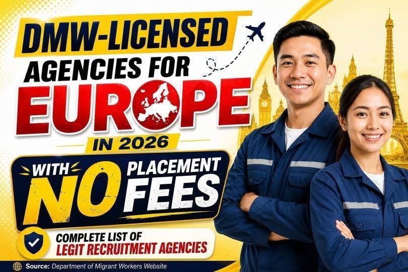DMW-Licensed Recruitment Agencies in the Philippines Hiring for Europe Jobs