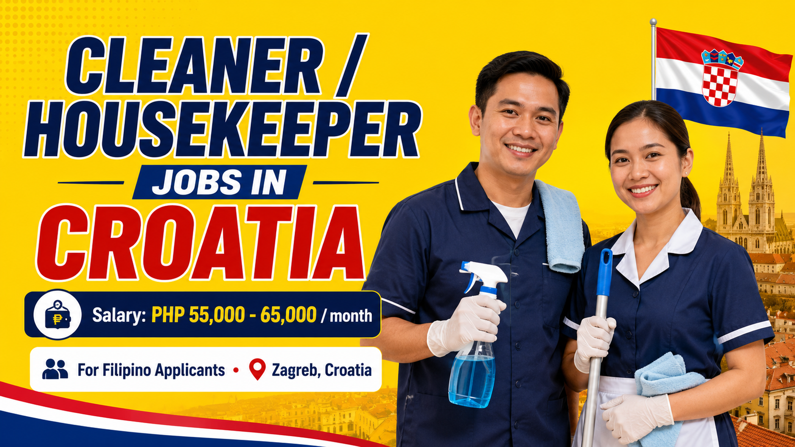 Cleaner/Housekeeper Job Hiring in Croatia for Filipinos