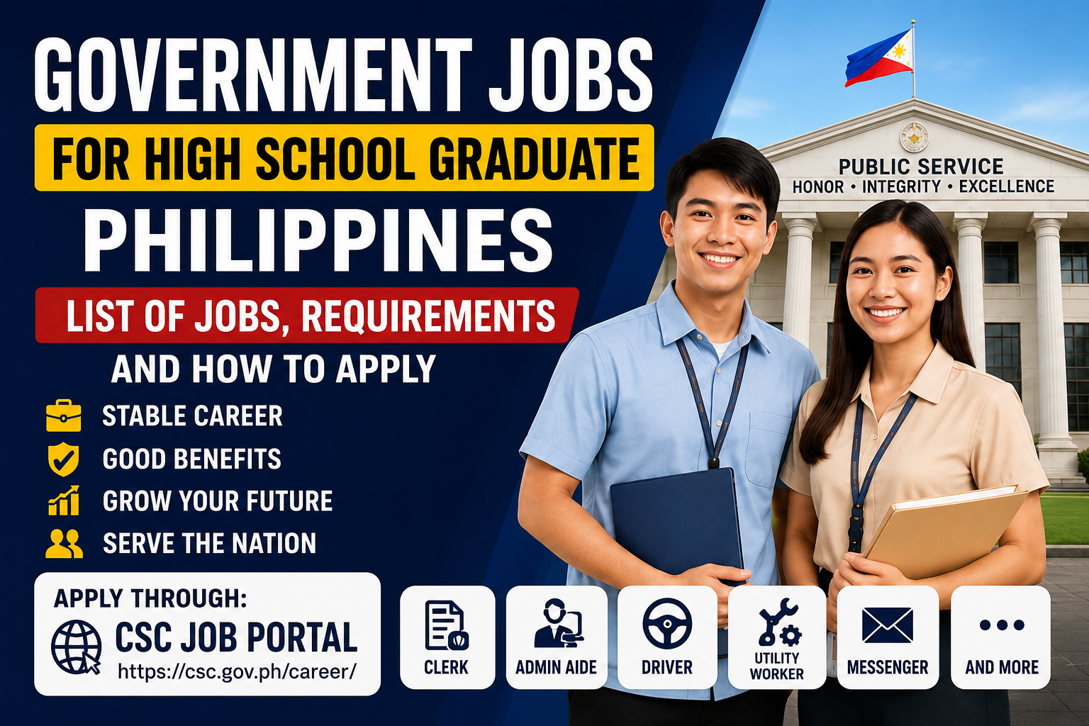 Government Jobs for High School Graduate Philippines 2026 and How to Apply
