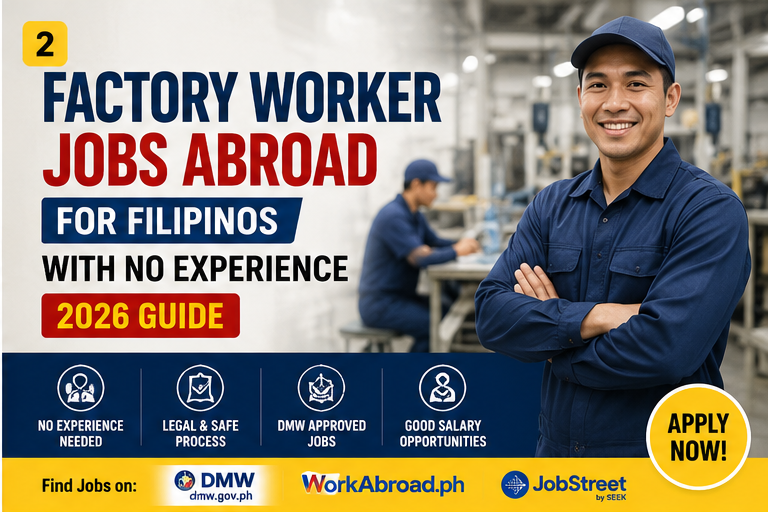 Factory Worker Jobs Abroad for Filipinos With No Experience